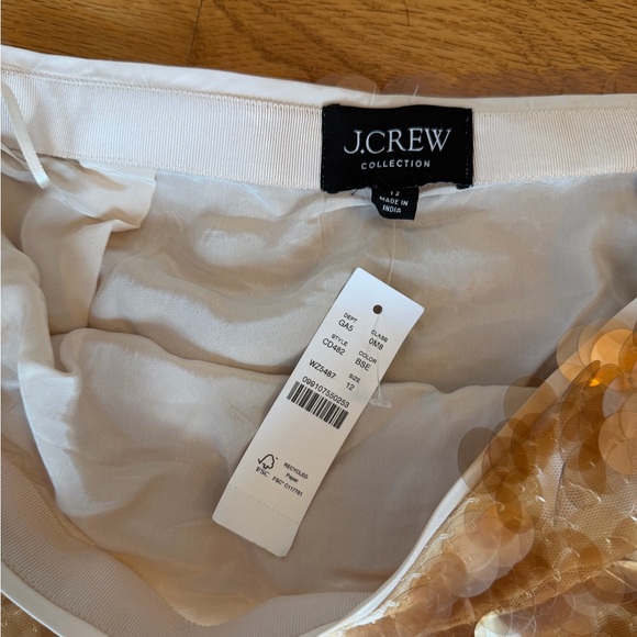 J Crew Sequin Midi Skirt Women’s Size 12 Beige NWT - Picture 4 of 6